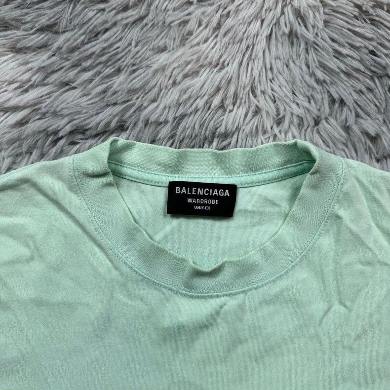 Balenciaga Balenciaga Mint Green Back Logo Tee - dmc Size US M / EU 48-50 / 2 - 2 Thumbnail