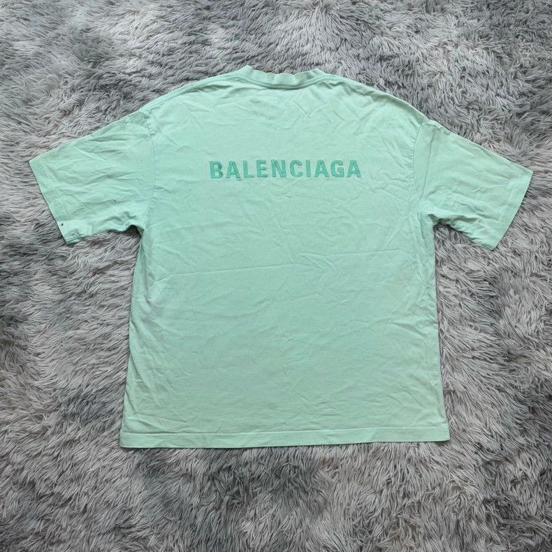 Balenciaga Balenciaga Mint Green Back Logo Tee - dmc Size US M / EU 48-50 / 2 - 4 Thumbnail