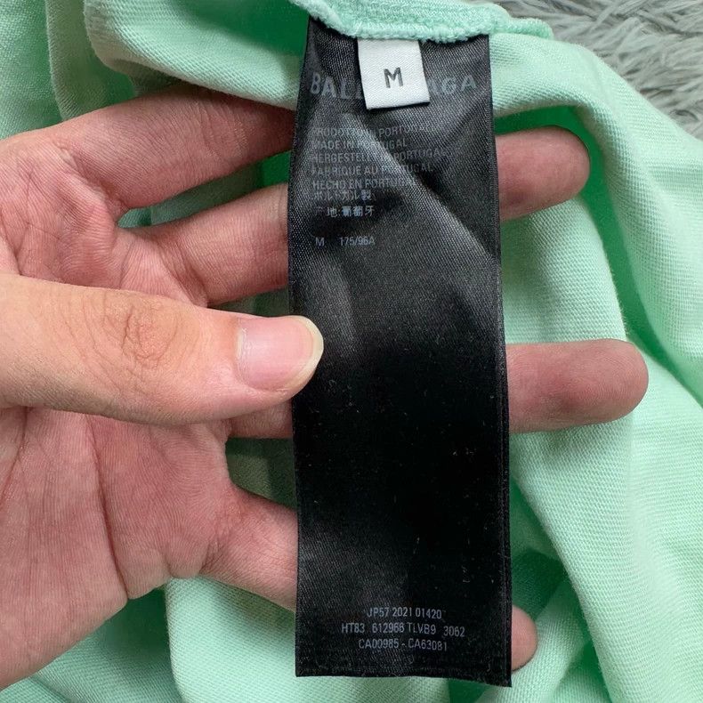 Balenciaga Balenciaga Mint Green Back Logo Tee - dmc Size US M / EU 48-50 / 2 - 7 Thumbnail