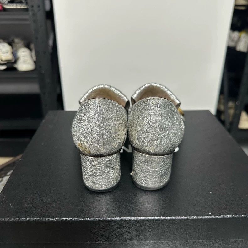 Gucci Gucci Silver Block Heel Pumps - dmc Size US 5 / EU 37 - 3 Thumbnail