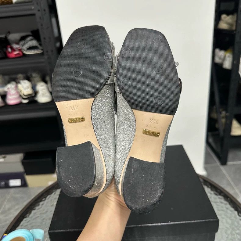 Gucci Gucci Silver Block Heel Pumps - dmc Size US 5 / EU 37 - 4 Thumbnail