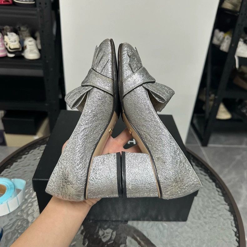 Gucci Gucci Silver Block Heel Pumps - dmc Size US 5 / EU 37 - 5 Thumbnail