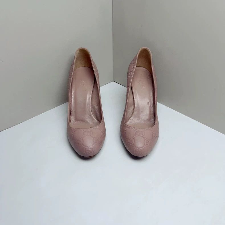 Gucci Gucci Women's Leather Kitten Heel Pumps - dmc Size US 5 / EU 37 - 2 Thumbnail