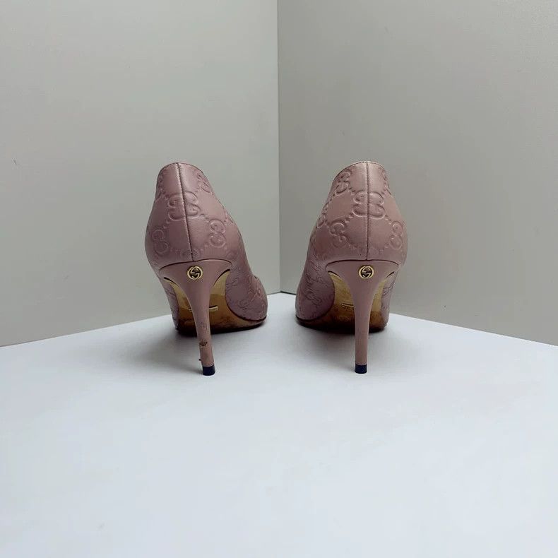 Gucci Gucci Women's Leather Kitten Heel Pumps - dmc Size US 5 / EU 37 - 4 Thumbnail