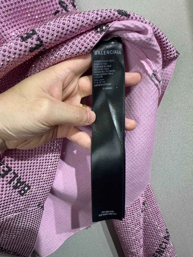 Balenciaga Balenciaga Crystal Logo Pink Knit Top - dmc Size US S / EU 44-46 / 1 - 5 Thumbnail