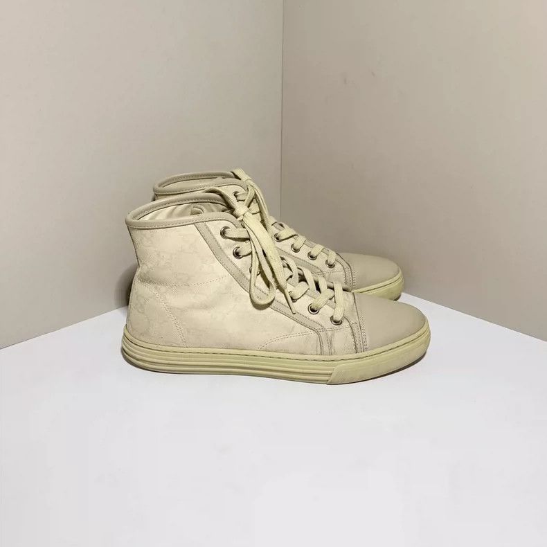 Gucci Gucci Monogram High-Top Canvas Sneakers - dmc Size US 5 / EU 37 - 3 Thumbnail