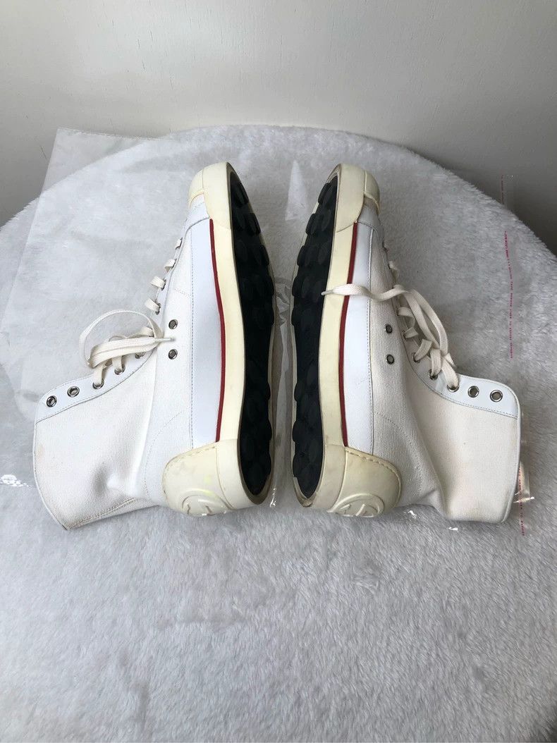 Gucci Gucci White High-Top Sneakers with Red-Green Web Strap - dmc Size US 7.5 / EU 40-41 - 4 Thumbnail