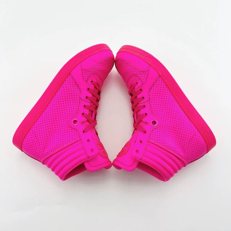 Gucci Gucci Pink High-Top Lace-Up Sneakers - dmc Size US 7.5 / EU 40-41 - 3 Thumbnail