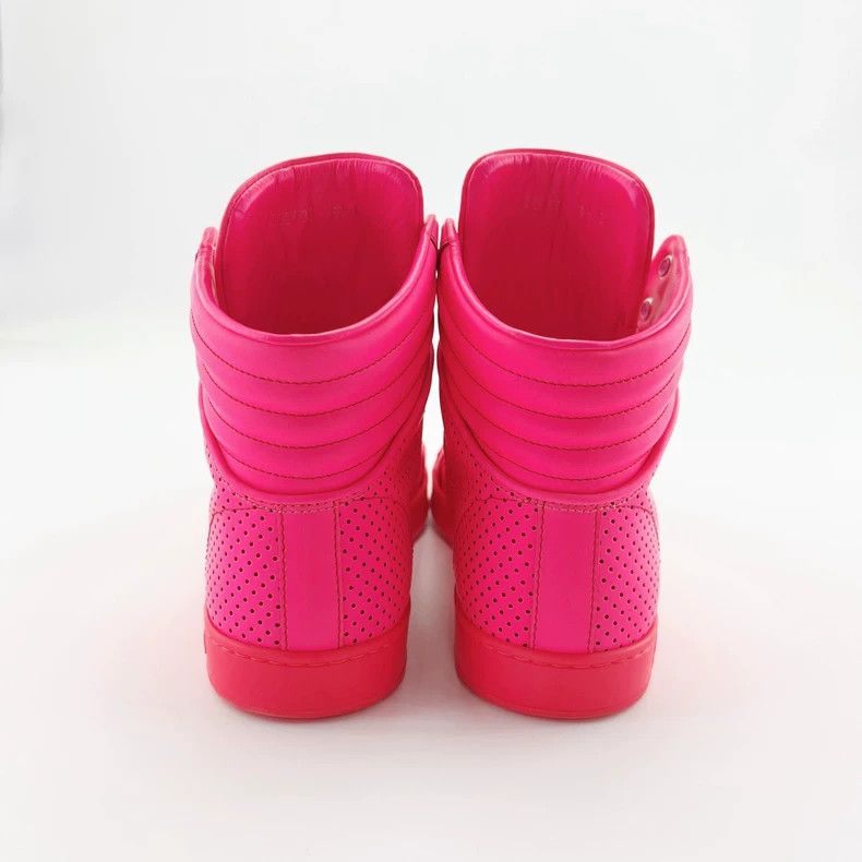 Gucci Gucci Pink High-Top Lace-Up Sneakers - dmc Size US 7.5 / EU 40-41 - 4 Thumbnail