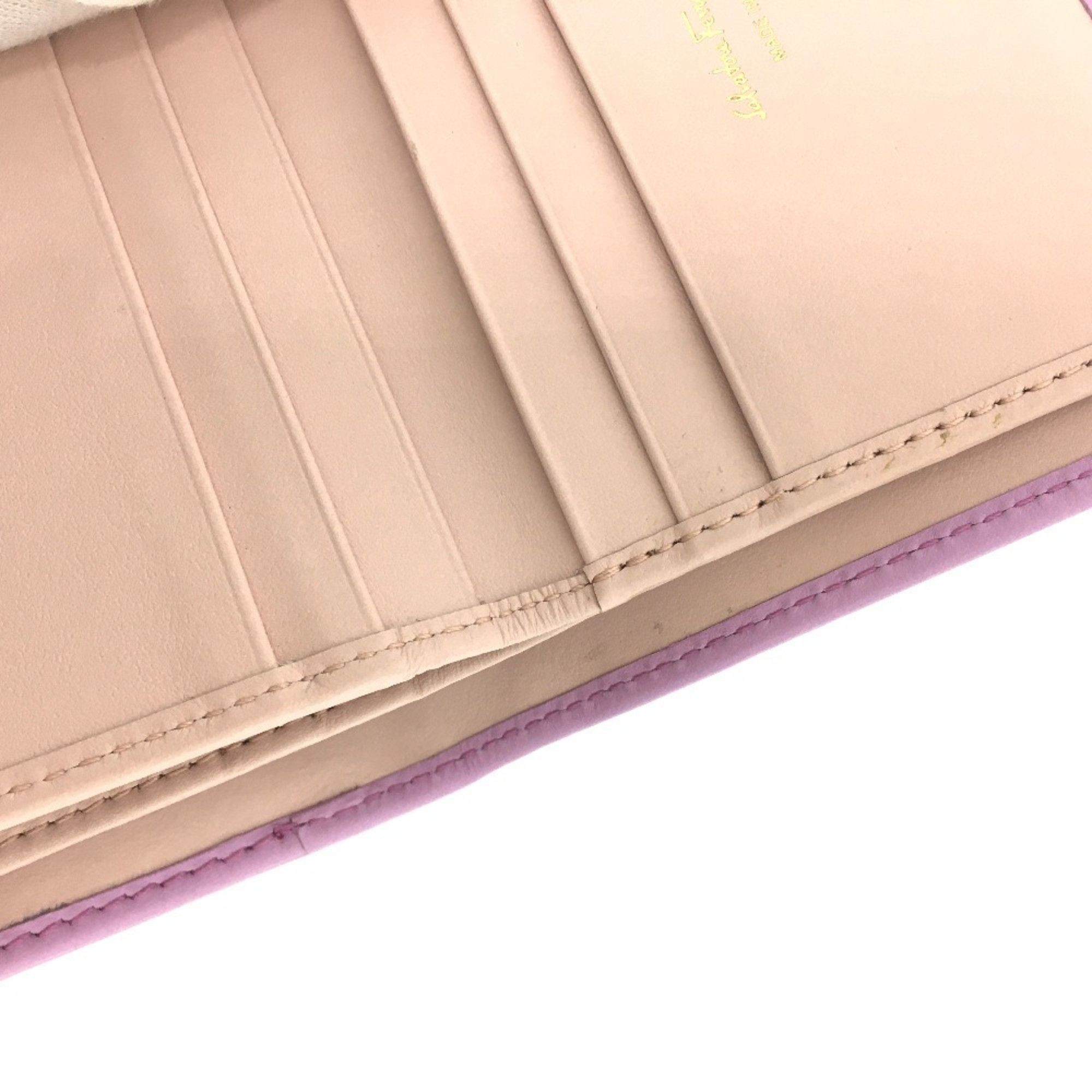 Salvatore Ferragamo Salvatore Ferragamo Gancini bifold wallet in purple leather for women Size ONE SIZE - 12 Thumbnail