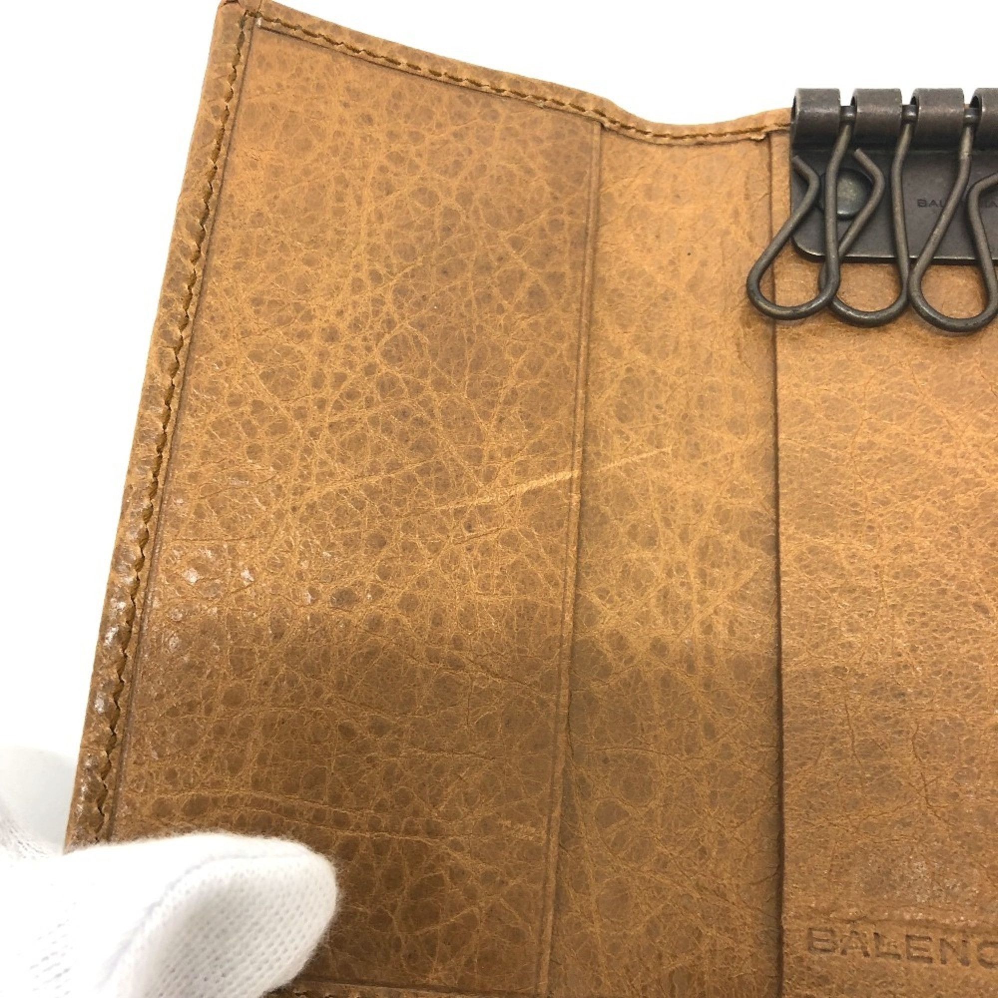 Balenciaga BALENCIAGA 253048 Studded Osaka 6-Ring Key Case, Leather, Unisex, Brown Size ONE SIZE - 11 Thumbnail
