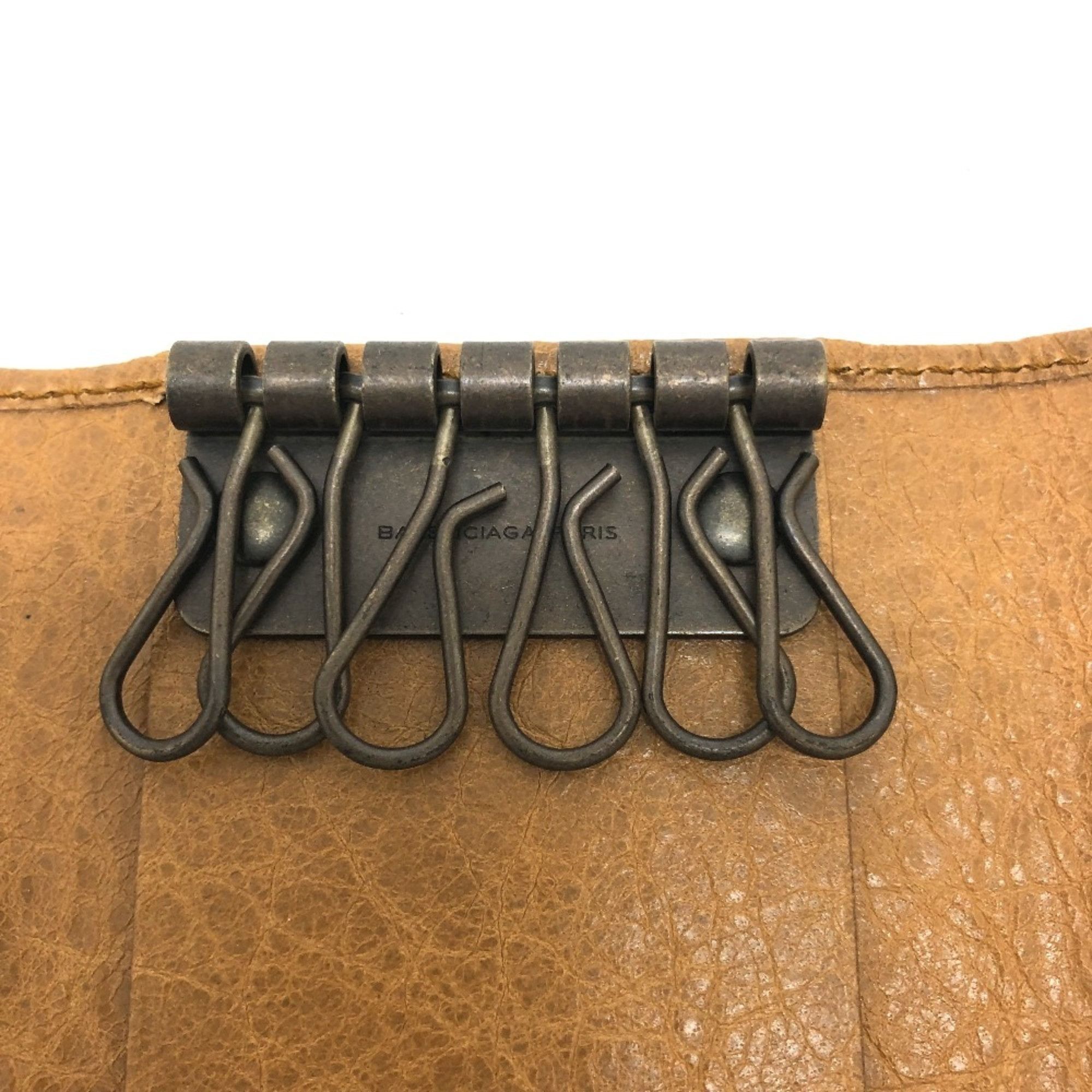 Balenciaga BALENCIAGA 253048 Studded Osaka 6-Ring Key Case, Leather, Unisex, Brown Size ONE SIZE - 9 Thumbnail