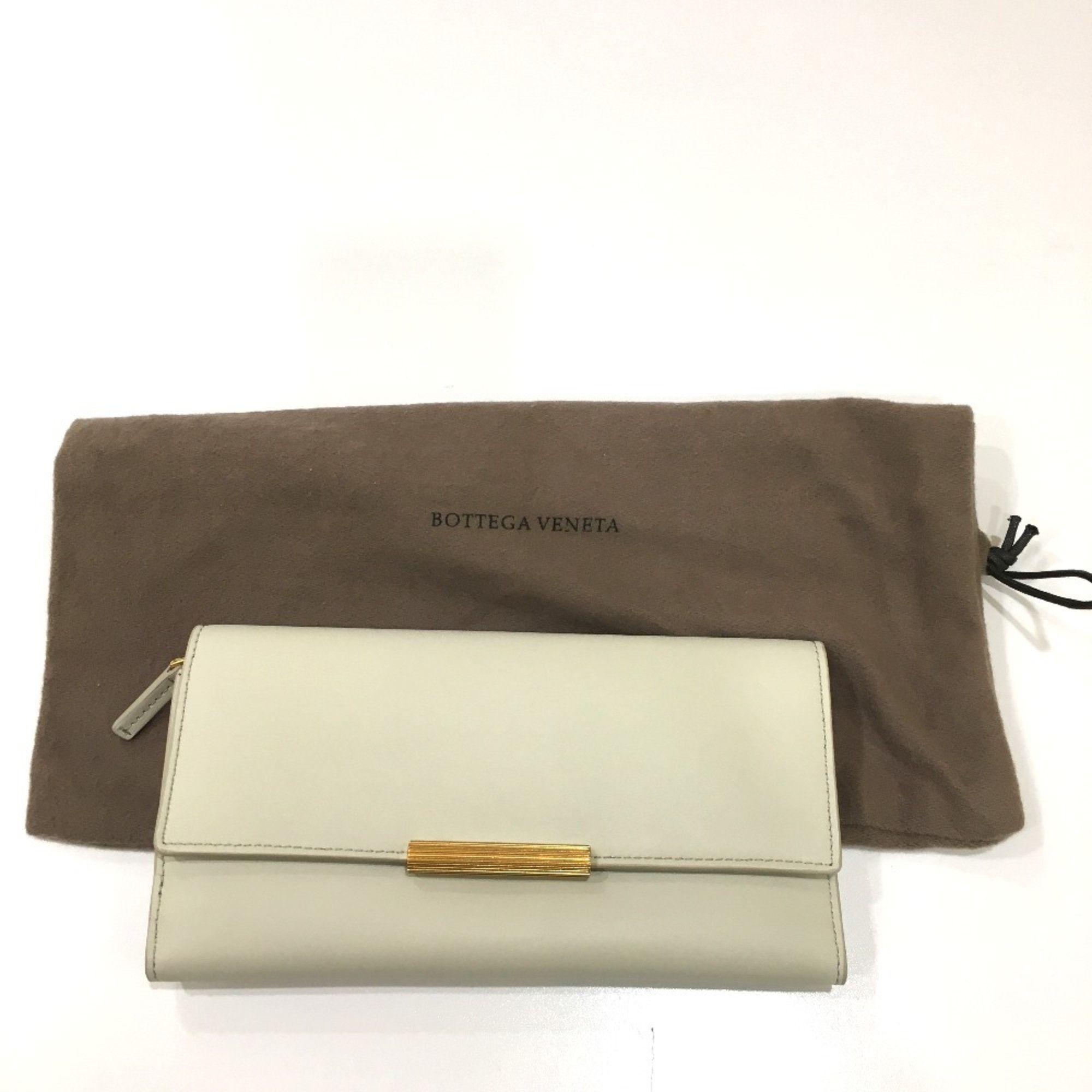 Bottega Veneta BOTTEGA VENETA 578751 Tri-fold Long Wallet in Leather, Plaster, Off-White Size ONE SIZE - 11 Thumbnail