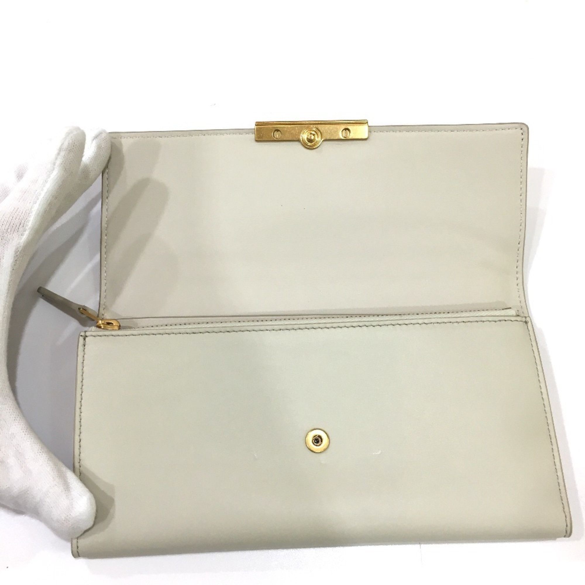 Bottega Veneta BOTTEGA VENETA 578751 Tri-fold Long Wallet in Leather, Plaster, Off-White Size ONE SIZE - 4 Thumbnail