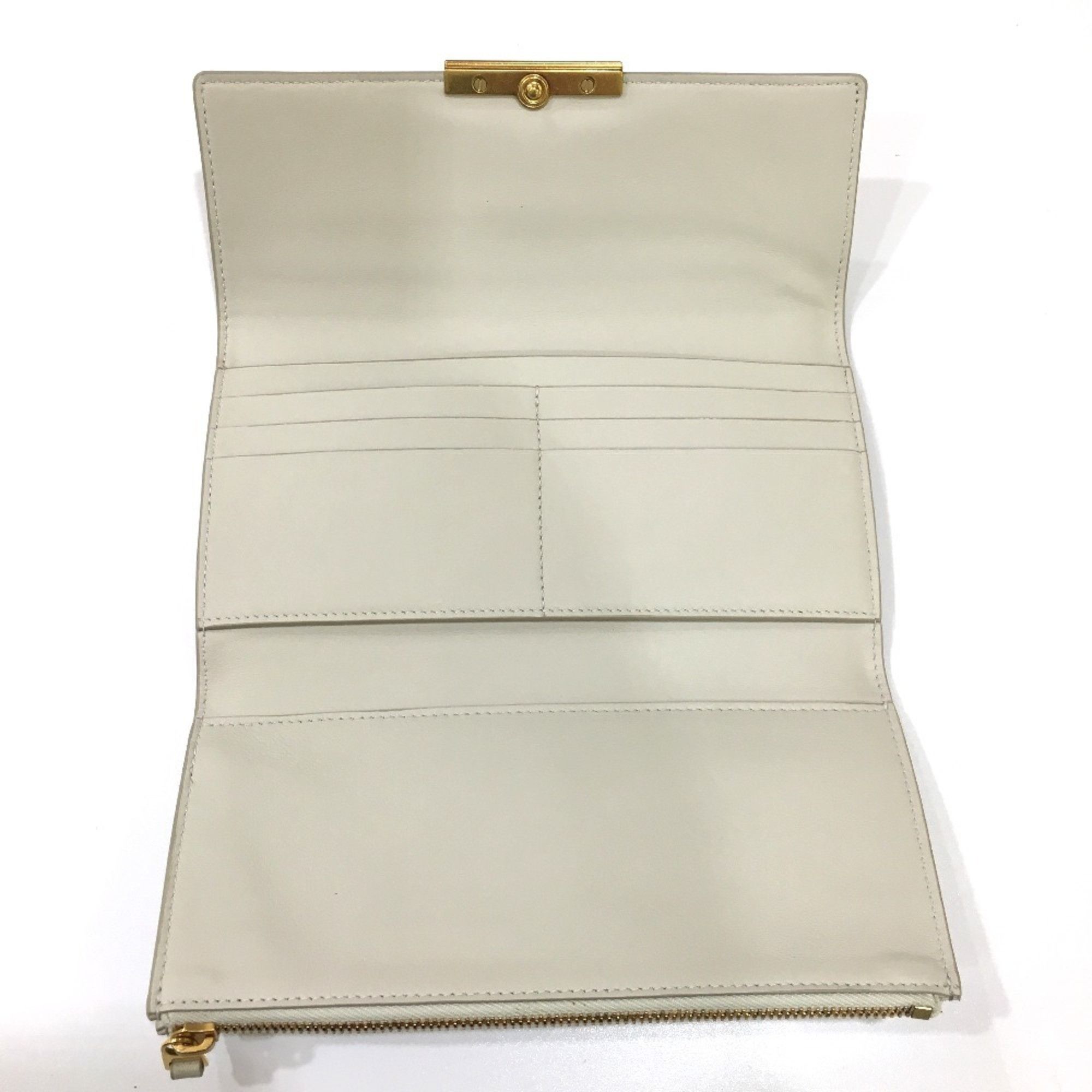 Bottega Veneta BOTTEGA VENETA 578751 Tri-fold Long Wallet in Leather, Plaster, Off-White Size ONE SIZE - 5 Thumbnail