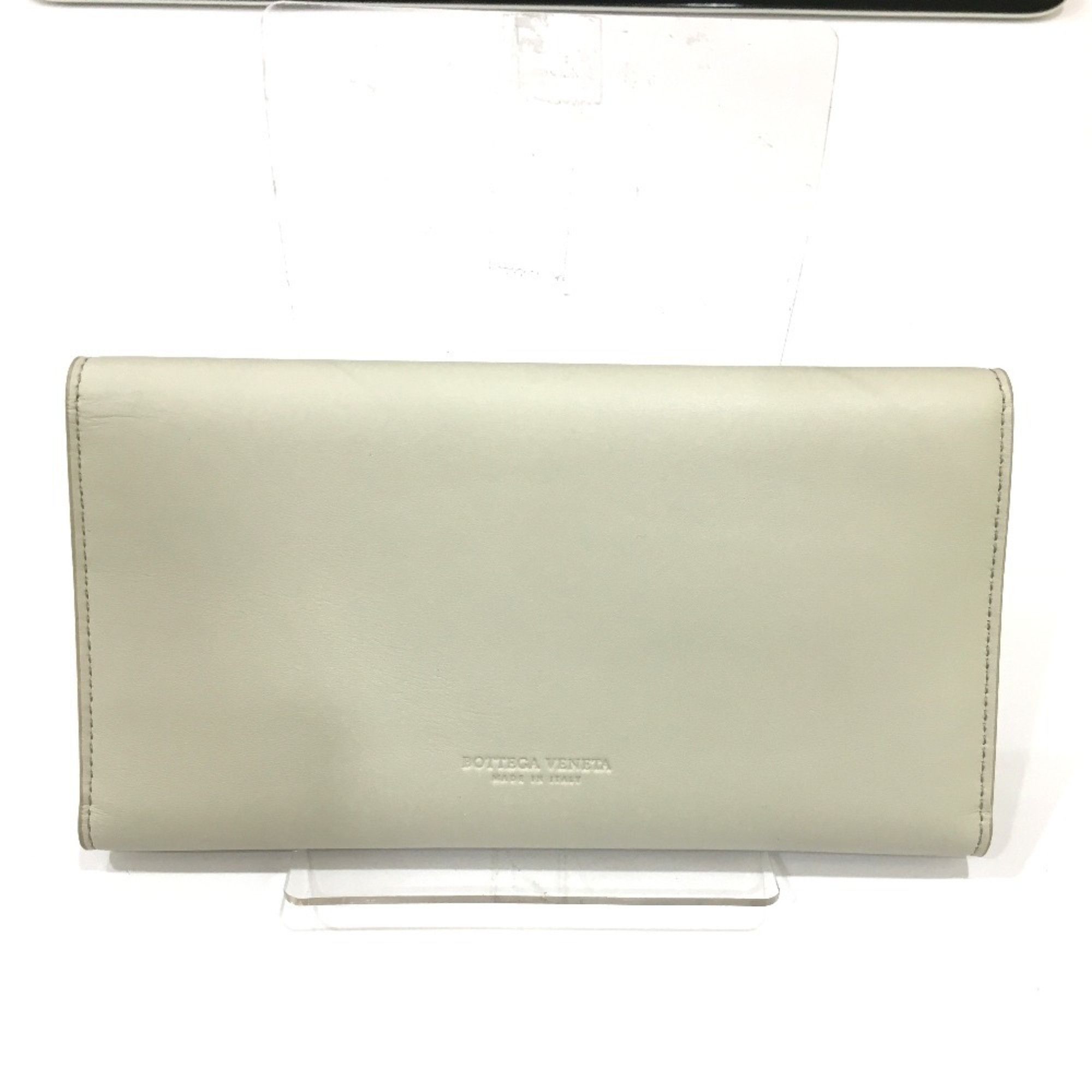 Bottega Veneta BOTTEGA VENETA 578751 Tri-fold Long Wallet in Leather, Plaster, Off-White Size ONE SIZE - 2 Thumbnail