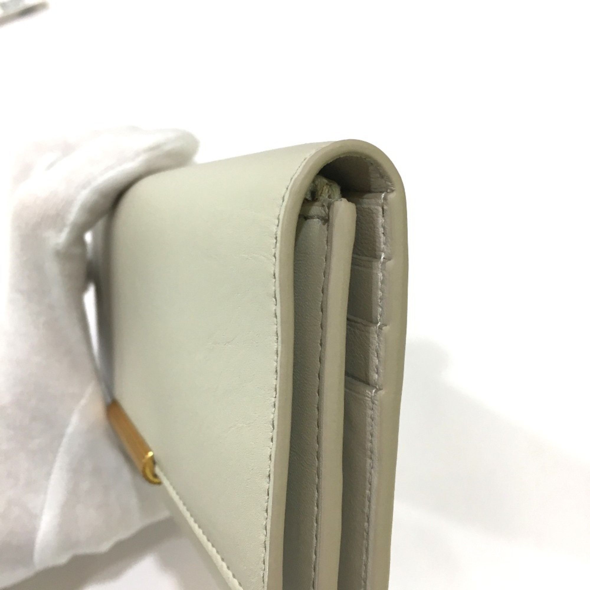 Bottega Veneta BOTTEGA VENETA 578751 Tri-fold Long Wallet in Leather, Plaster, Off-White Size ONE SIZE - 9 Thumbnail