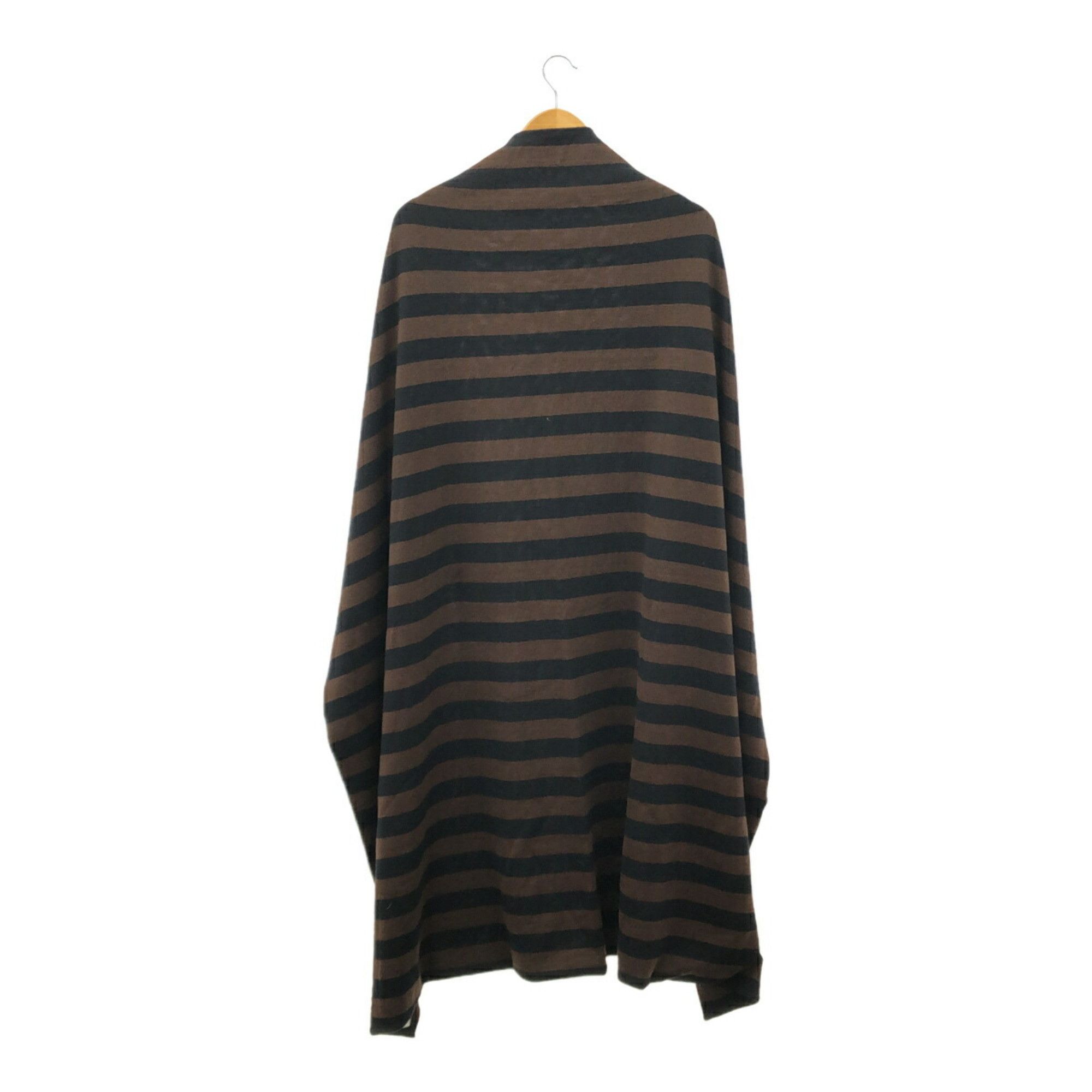 FENDI Large Stole/Scarf, Brown/Black Wool with Stripes, Women's, Mikunigaoka Store