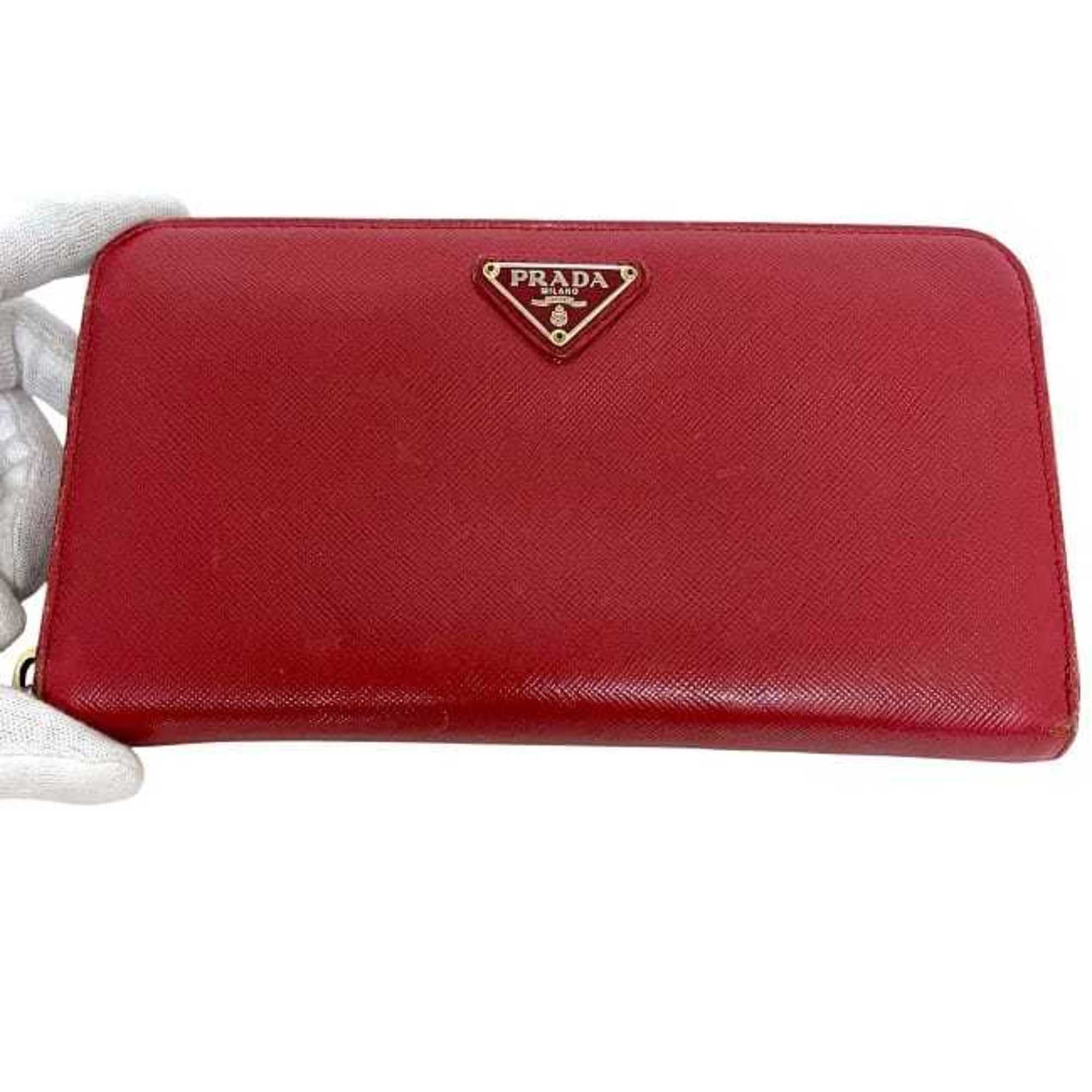 Prada Prada Round Long Wallet ec-23821 Red 1M0506 Saffiano Leather Size 35 PRADA Men's Women's Size ONE SIZE - 6 Thumbnail