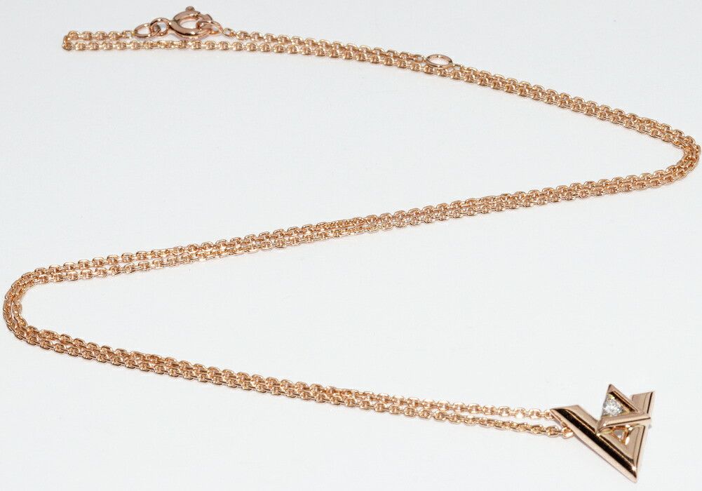 Louis Vuitton Louis Vuitton Louis Vuitton K18PG Volt One Pendant Necklace Q93813 Crocodile skin Necklace Q93813 Size ONE SIZE - 4 Thumbnail