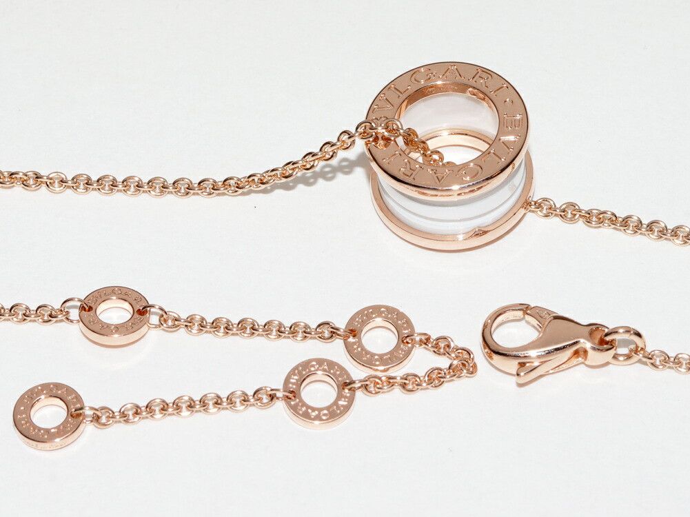 Bvlgari Bvlgari 18K Pink Gold White Ceramic B.zero1 Pendant