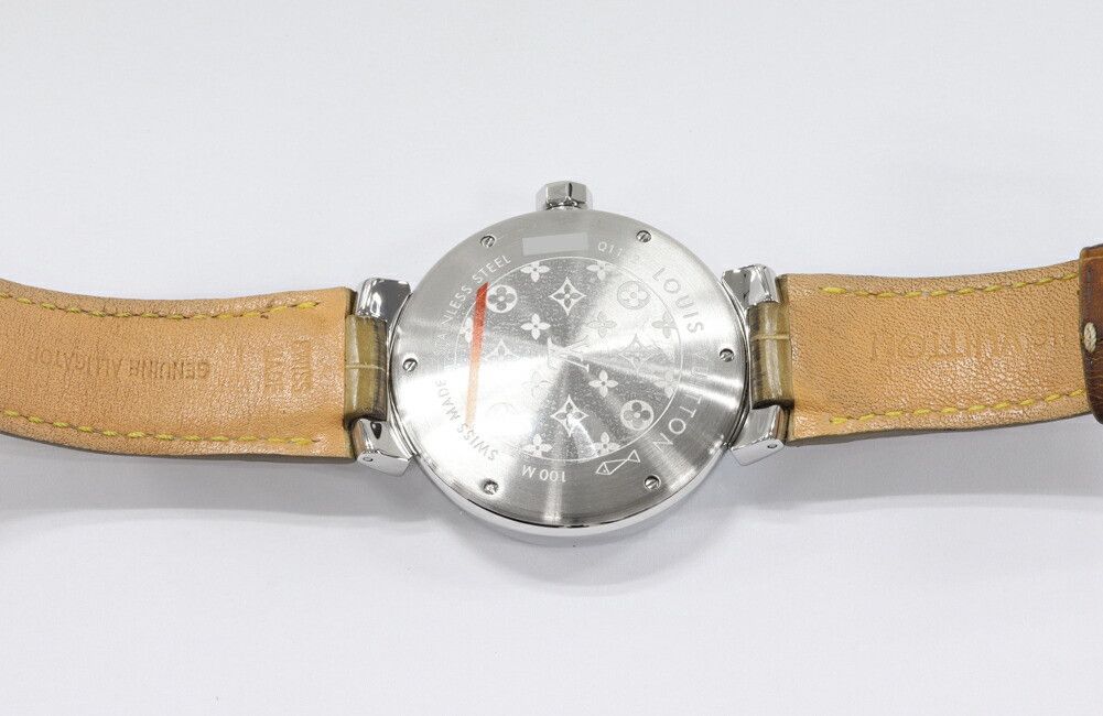 Louis Vuitton Louis Vuitton Louis Vuitton Light Brown Dial Tambour GMT Watch Q1132 Metal Automatic Q1132 Size ONE SIZE - 2 Thumbnail