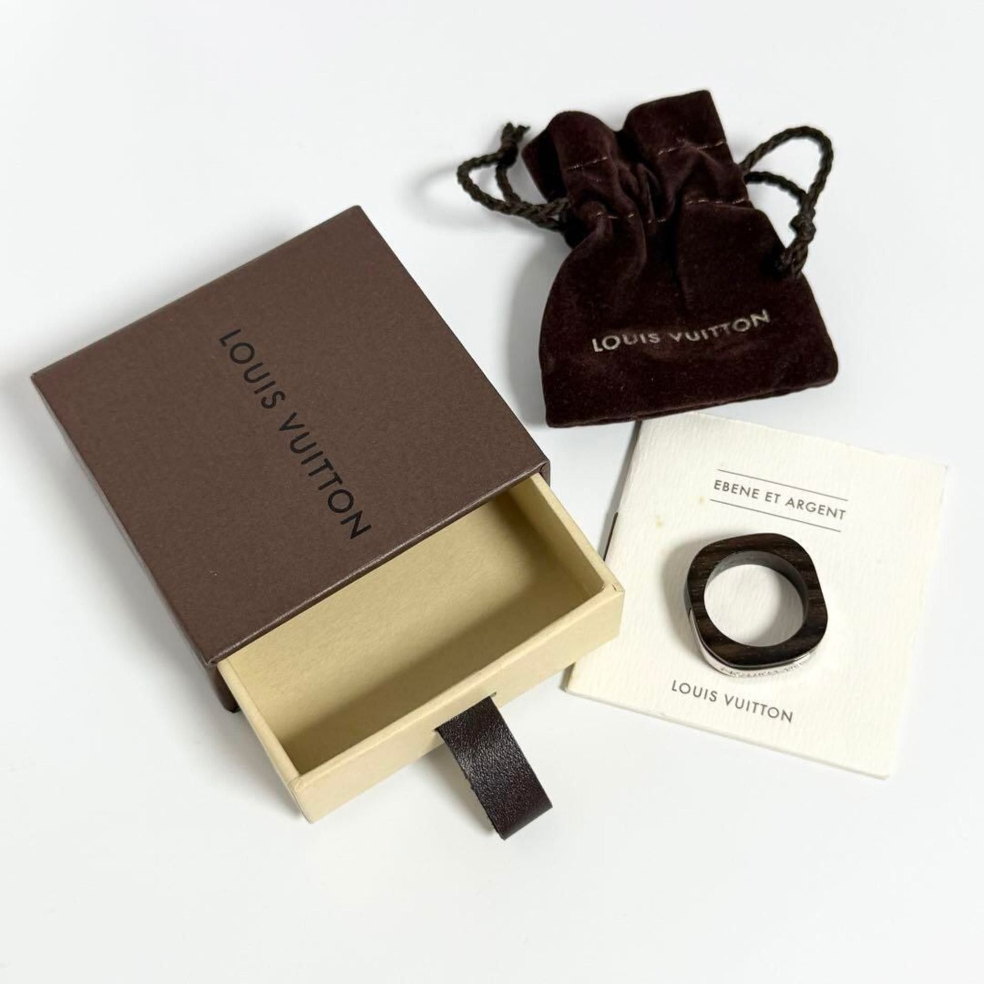 Louis Vuitton Louis Vuitton Men's Wood and Metal Square Ring Size ONE SIZE - 10 Thumbnail