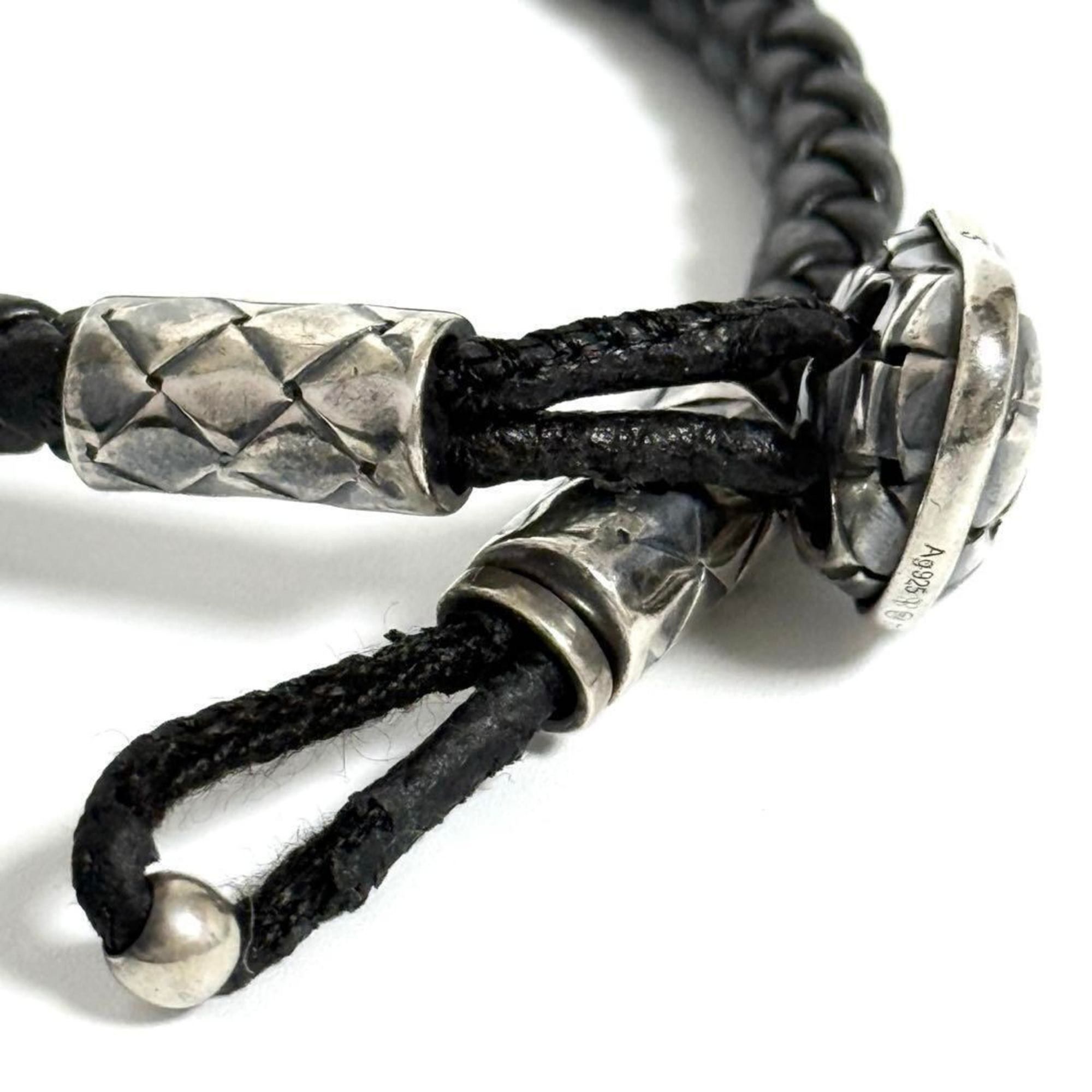 Bottega Veneta Bottega Veneta Men's Leather Rain Trechato Bracelet Size ONE SIZE - 7 Thumbnail