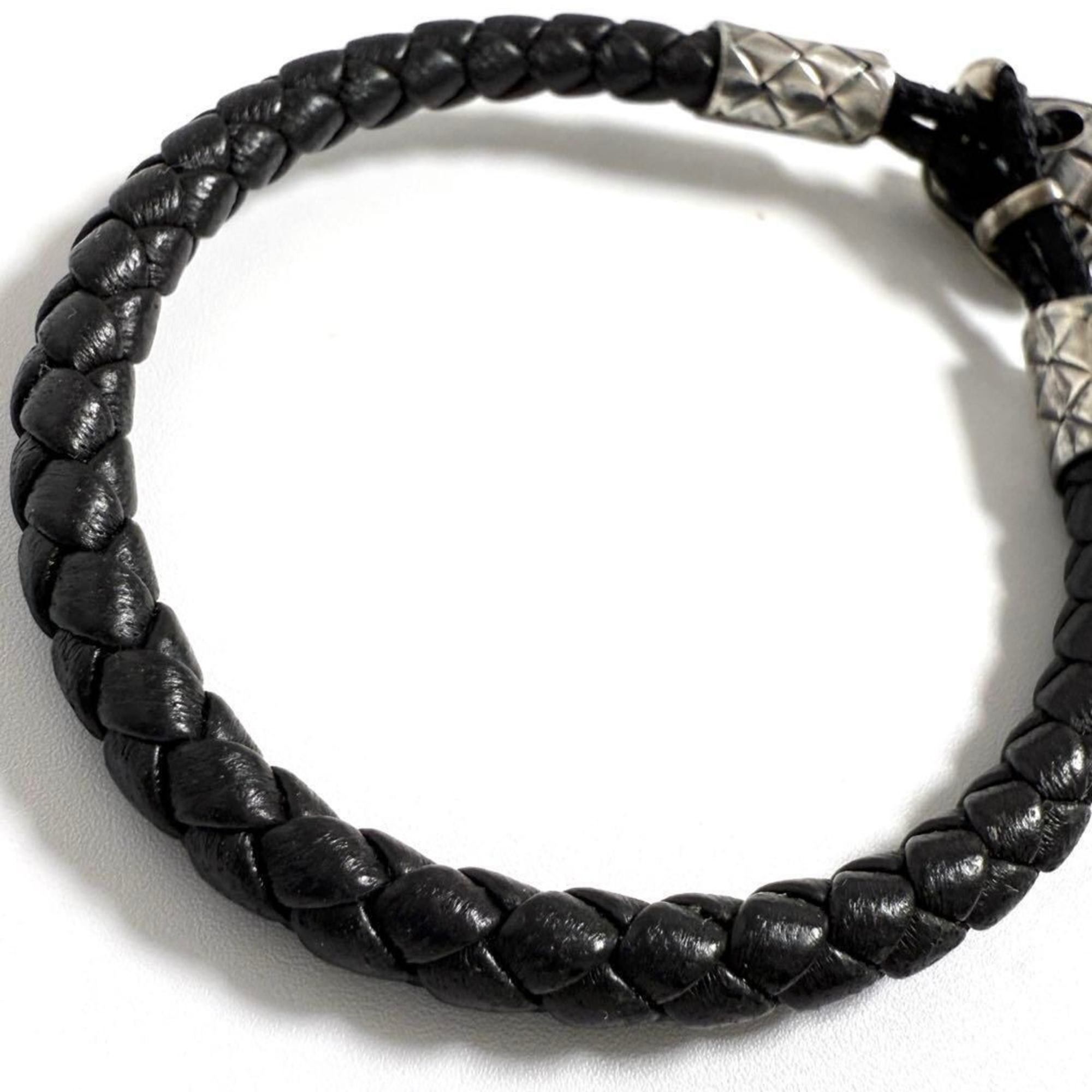 Bottega Veneta Bottega Veneta Men's Leather Rain Trechato Bracelet Size ONE SIZE - 4 Thumbnail