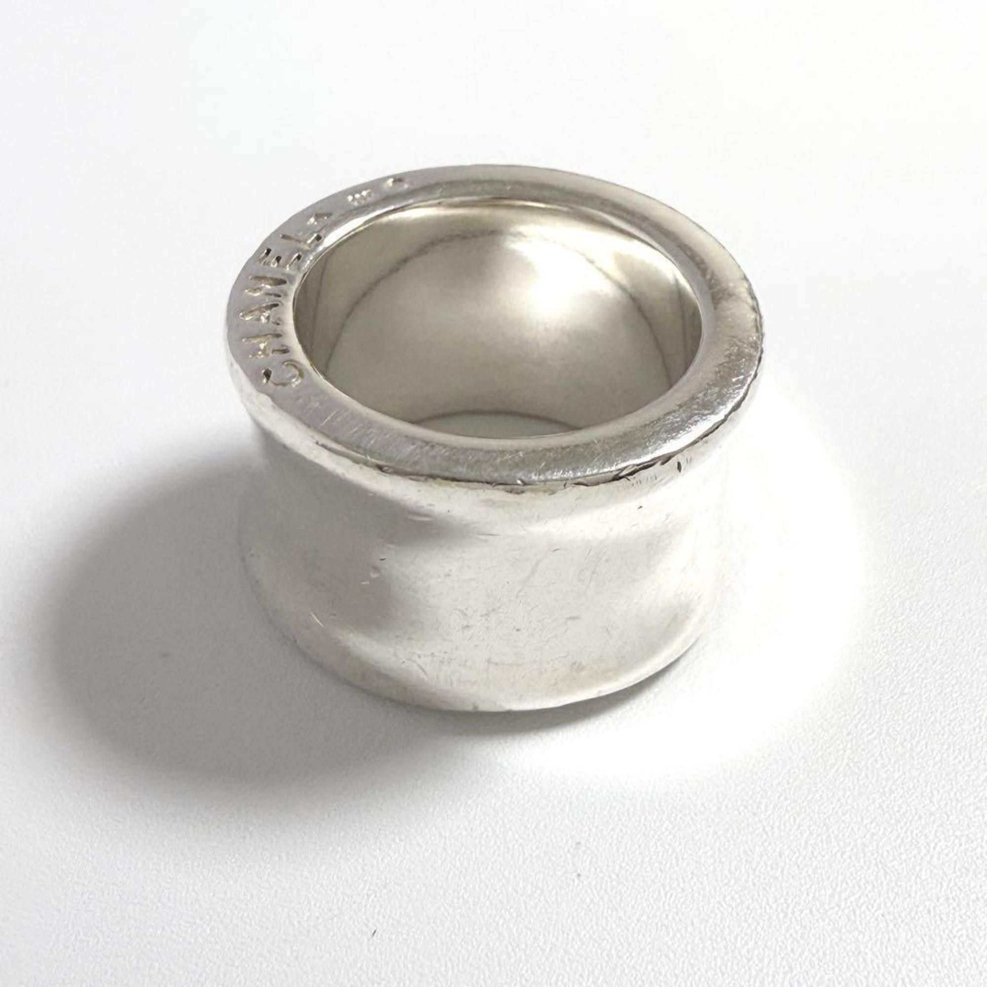 Chanel Chanel Vintage Silver Wide Ring with Side Logo Size ONE SIZE - 3 Thumbnail