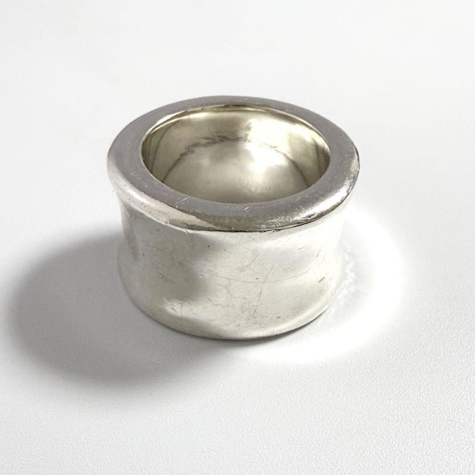 Chanel Chanel Vintage Silver Wide Ring with Side Logo Size ONE SIZE - 4 Thumbnail