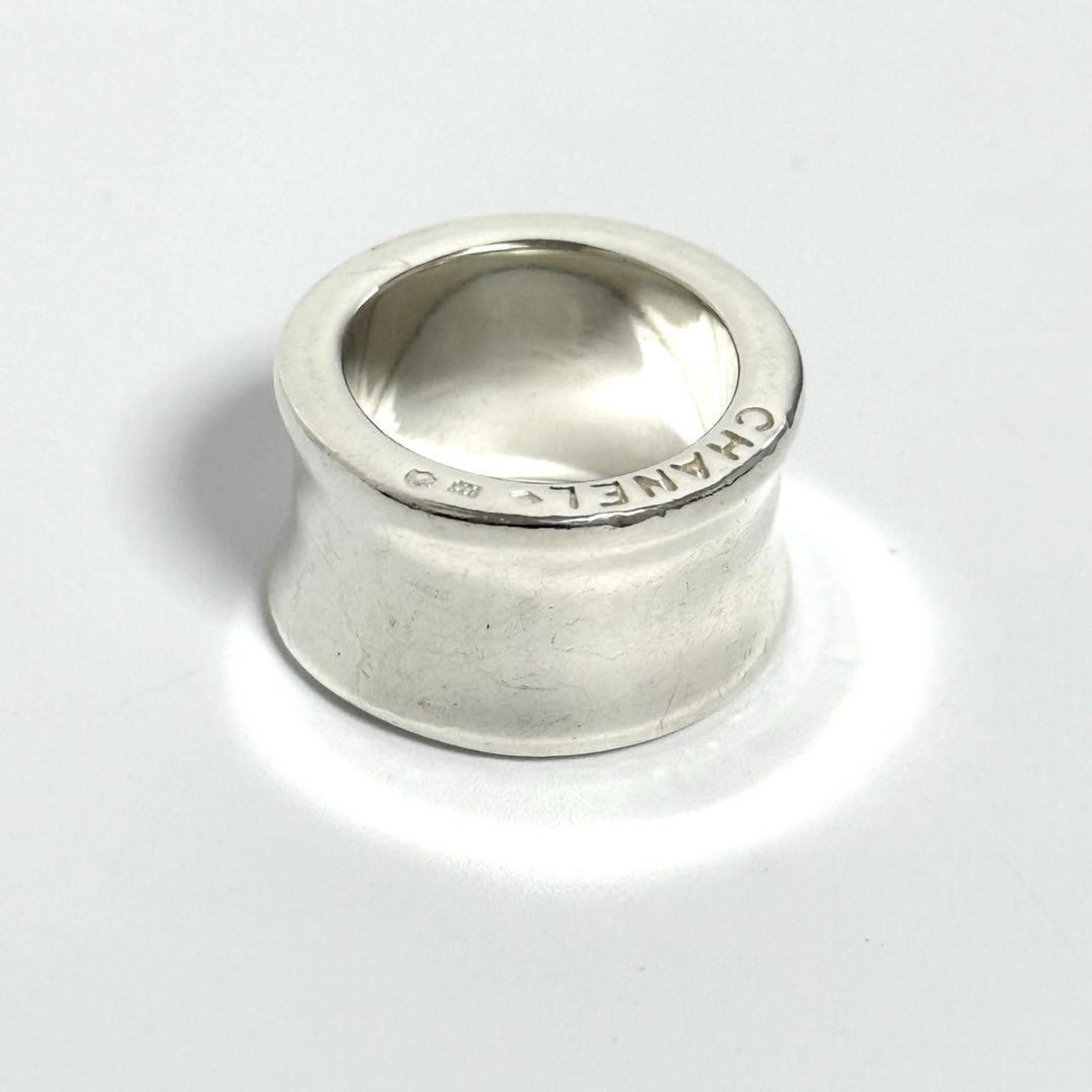 Chanel Chanel Vintage Silver Wide Ring with Side Logo Size ONE SIZE - 6 Thumbnail