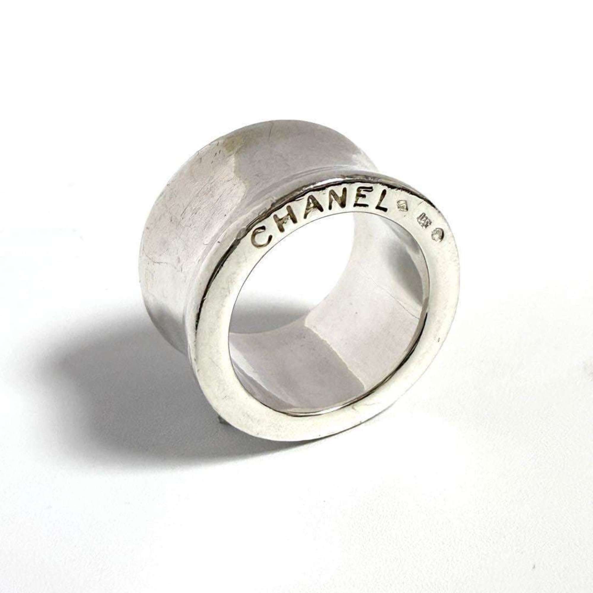 Chanel Chanel Vintage Silver Wide Ring with Side Logo Size ONE SIZE - 2 Thumbnail