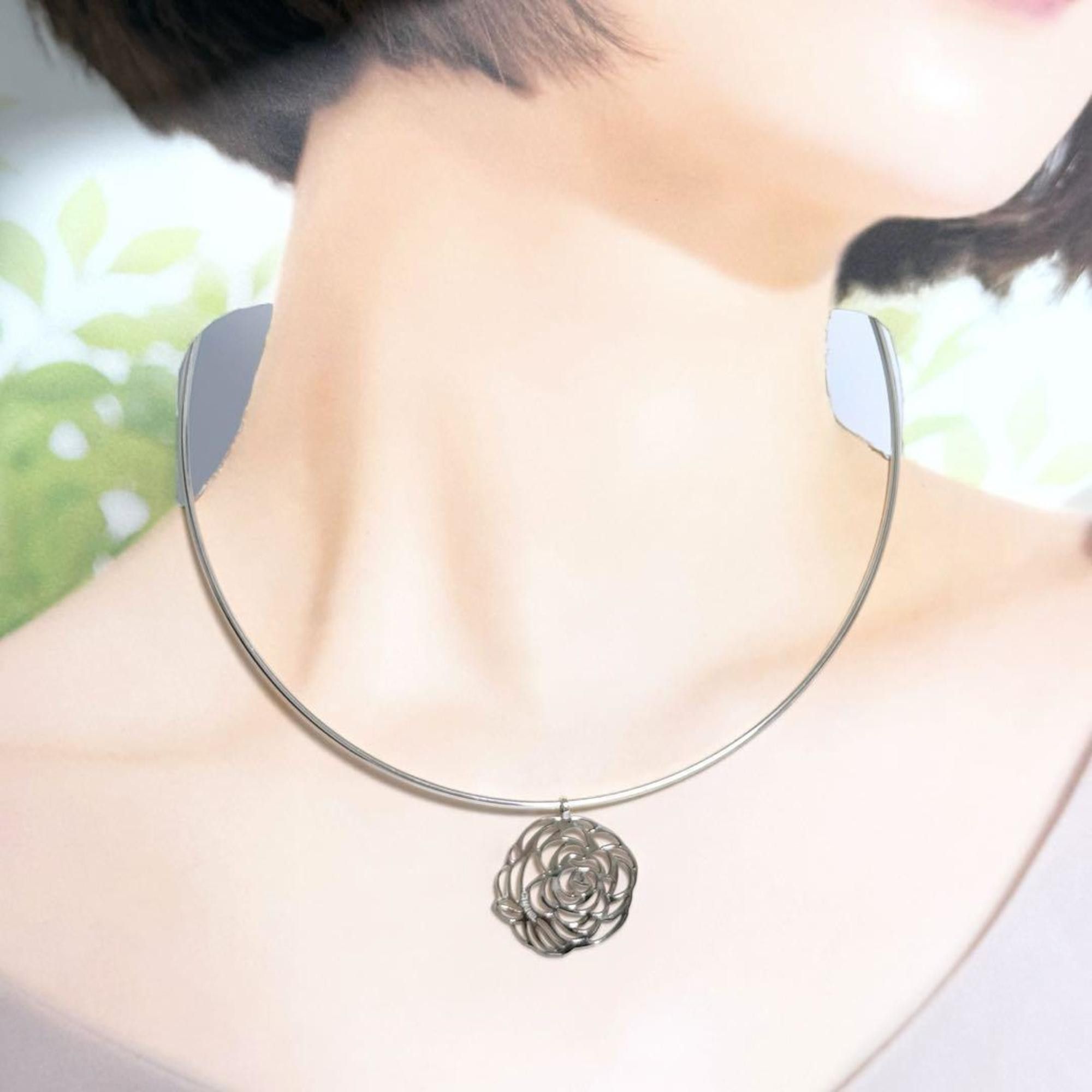 Chanel Chanel camellia pendant necklace choker in 925 silver Size ONE SIZE - 10 Thumbnail