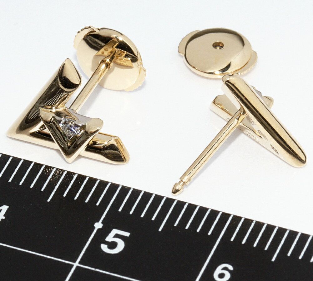 Louis Vuitton Louis Vuitton Louis Vuitton LV Volt One Au750 Diamond Earrings Crocodile skin Earrings Q96969 Size ONE SIZE - 4 Thumbnail