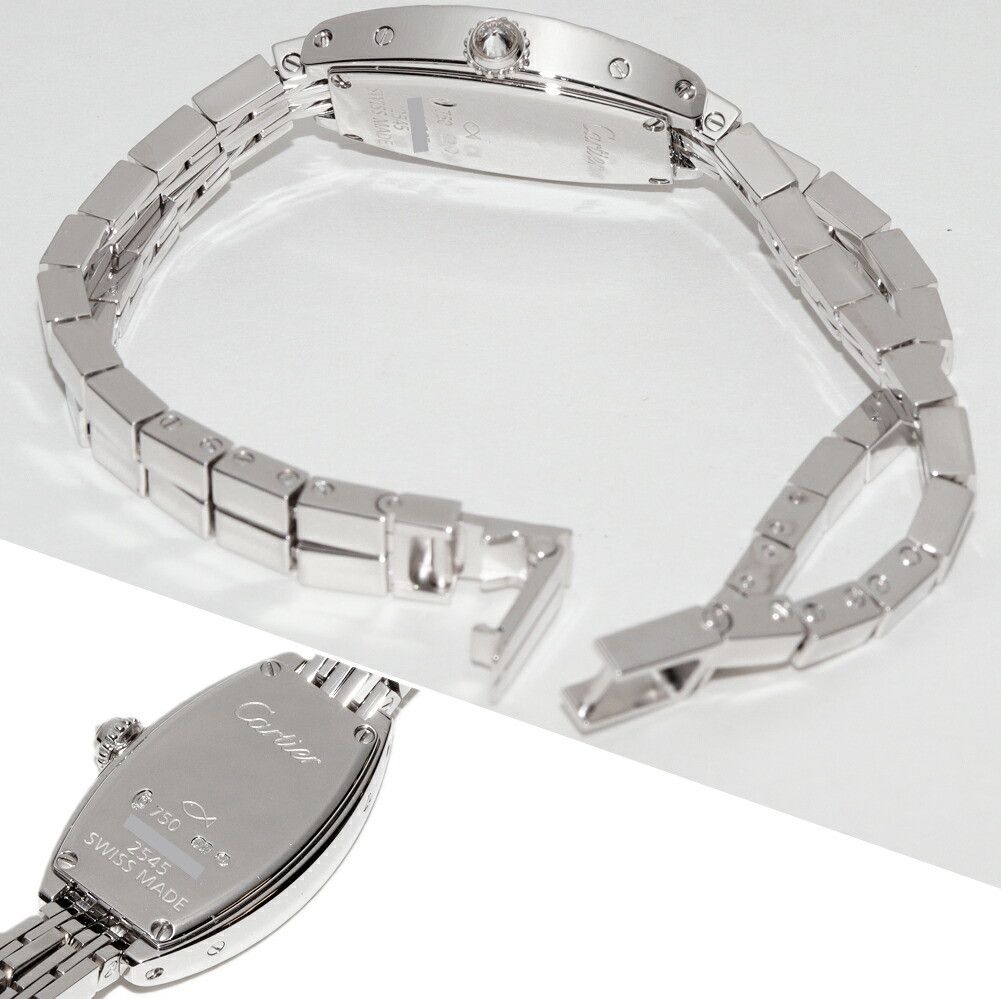 Cartier Cartier Cartier K18WG Lanieres Mini Tonneau Watch WJ2004W3 Calfskin Quartz WJ2004W3 Size ONE SIZE - 2 Thumbnail