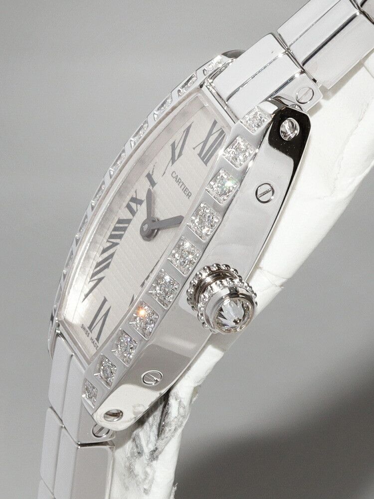 Cartier Cartier Cartier K18WG Lanieres Mini Tonneau Watch WJ2004W3 Calfskin Quartz WJ2004W3 Size ONE SIZE - 4 Thumbnail
