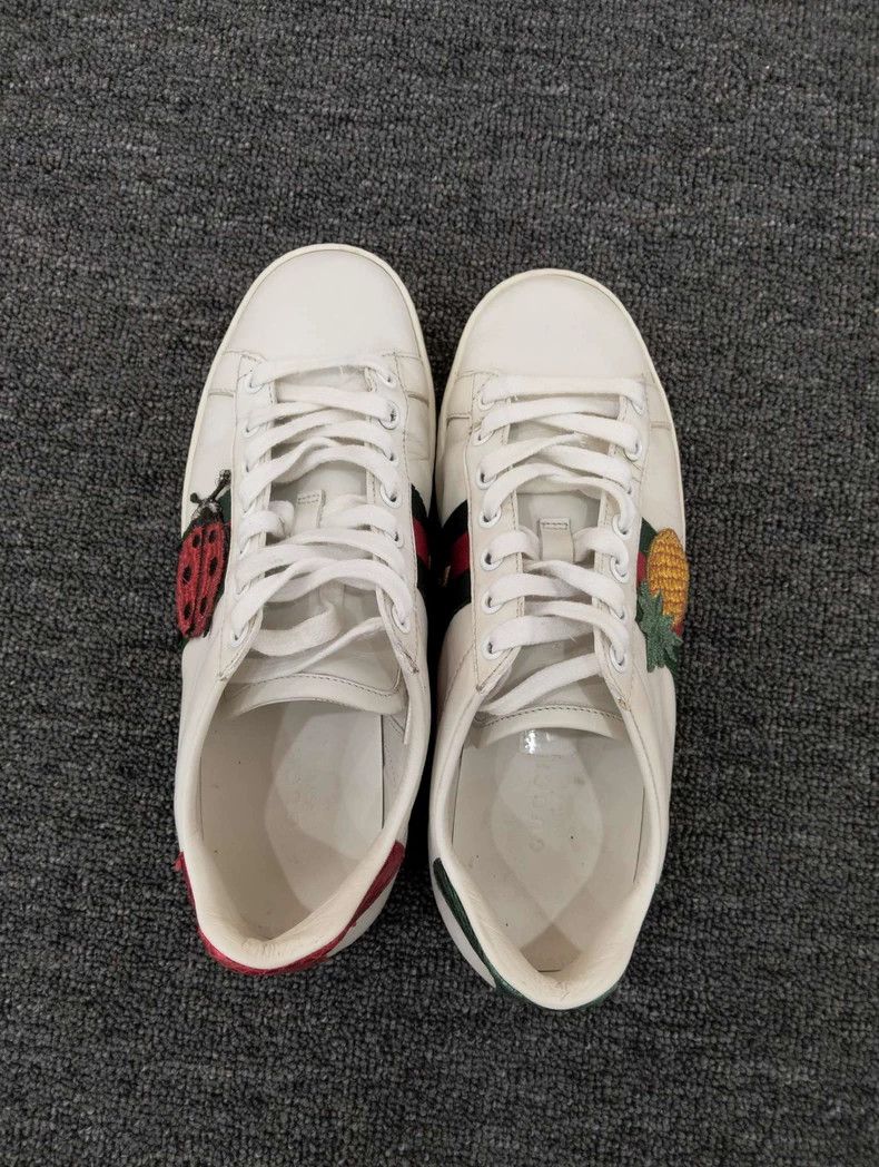 Gucci Gucci White Low-Top Sneakers with Ladybug - dmc Size US 5 / EU 37 - 5 Thumbnail