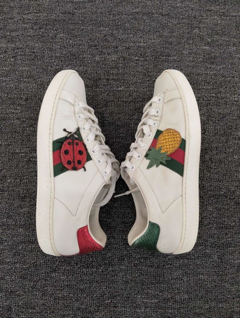 Gucci Gucci White Low-Top Sneakers with Ladybug - dmc Size US 5 / EU 37 - 3 Thumbnail