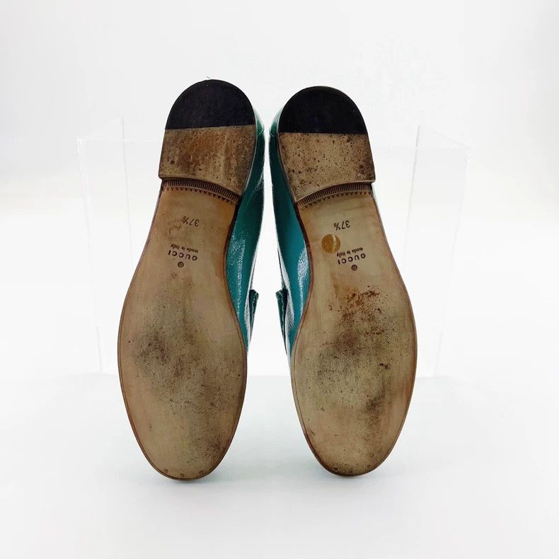 Gucci Gucci Green Leather Horsebit Loafers - dmc Size US 5.5 / EU 38 - 5 Thumbnail