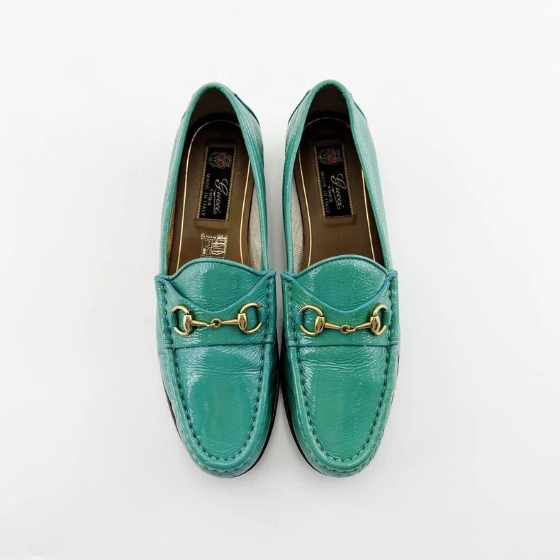 Gucci Gucci Green Leather Horsebit Loafers - dmc Size US 5.5 / EU 38 - 2 Thumbnail