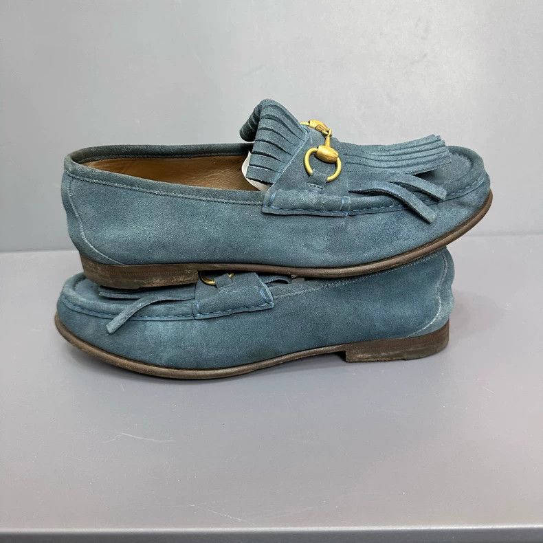 Gucci Gucci Blue Loafers with Fringe - dmc Size US 7 / EU 40 - 3 Thumbnail