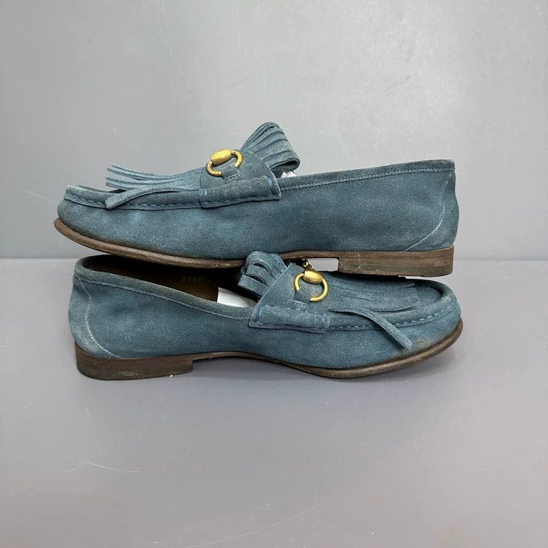Gucci Gucci Blue Loafers with Fringe - dmc Size US 7 / EU 40 - 4 Thumbnail