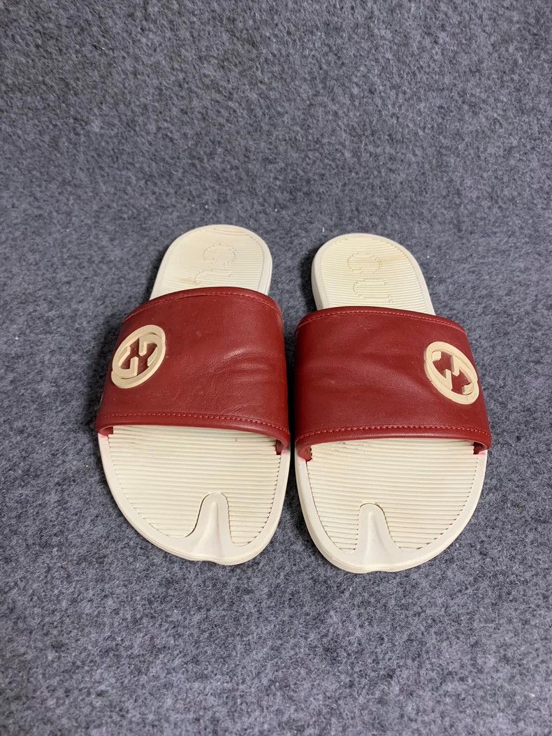 Gucci Gucci Brown Leather Slide Sandals - dmc Size US 10.5 / EU 43-44 - 2 Thumbnail