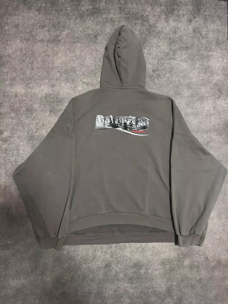 Balenciaga Balenciaga Logo Print Gray Hoodie - dmc Size US M / EU 48-50 / 2 - 2 Thumbnail