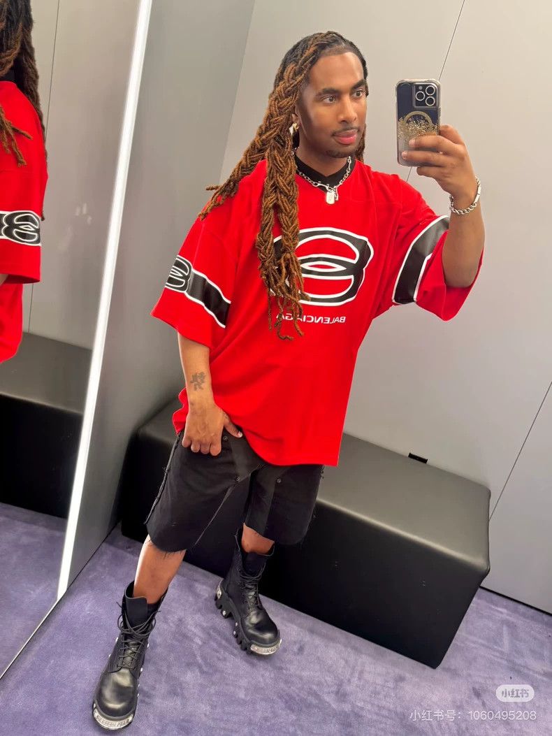 Balenciaga Balenciaga Red Football Jersey Short Sleeve - dmc Size US L / EU 52-54 / 3 - 5 Thumbnail