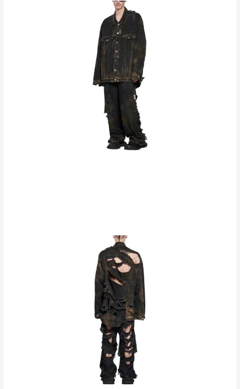 Balenciaga Balenciaga 23SS Distressed Denim Jacket - dmc Size US M / EU 48-50 / 2 - 5 Thumbnail