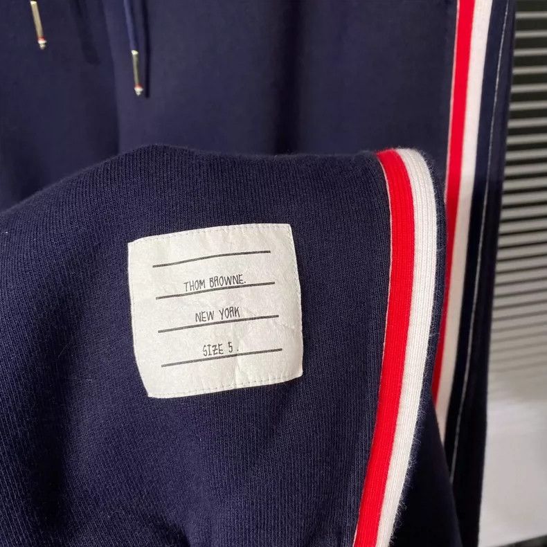 Thom Browne Thom Browne Navy Side-Stripe Sweatpants - dmc Size US 34 / EU 50 - 6 Thumbnail