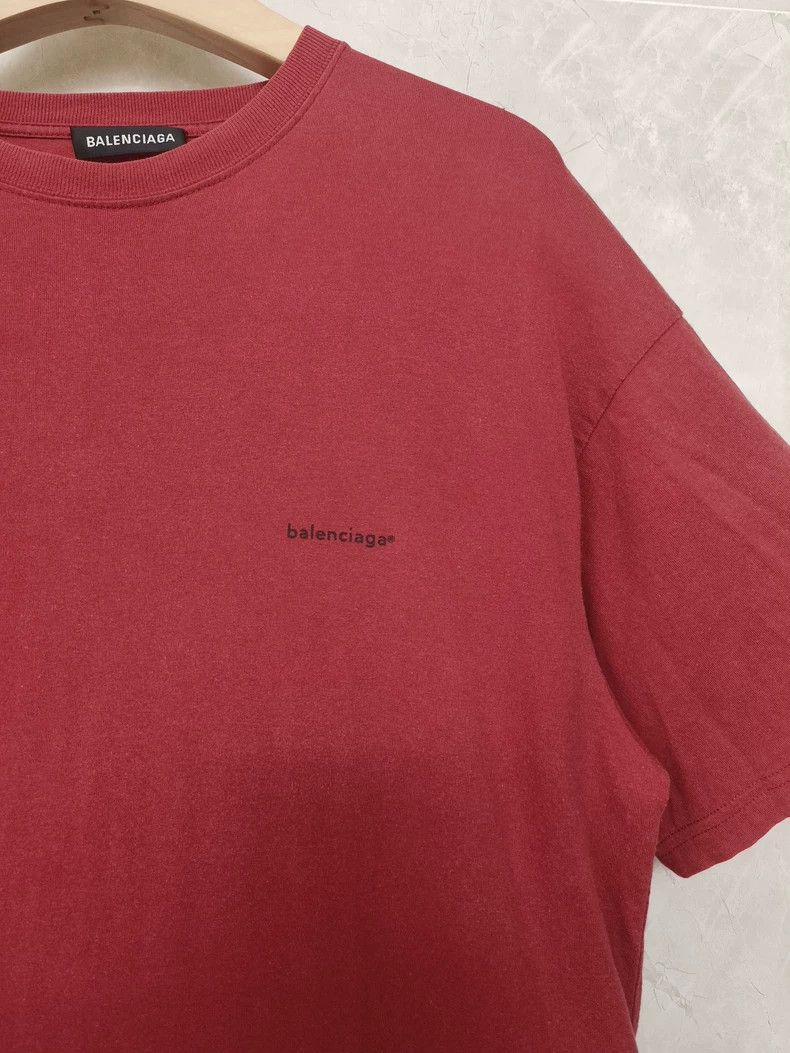 Balenciaga Balenciaga Small Logo Burgundy T-Shirt - dmc Size US XS / EU 42 / 0 - 4 Thumbnail