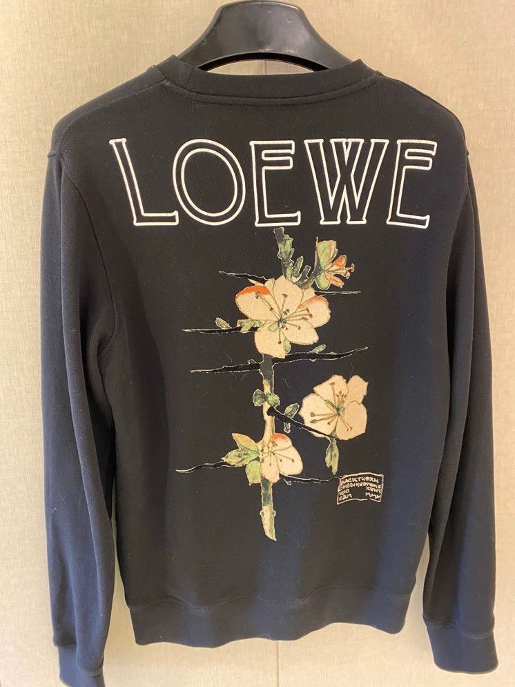 Loewe Loewe Black Cotton Sweatshirt with Embroidery - dmc Size US M / EU 48-50 / 2 - 2 Thumbnail